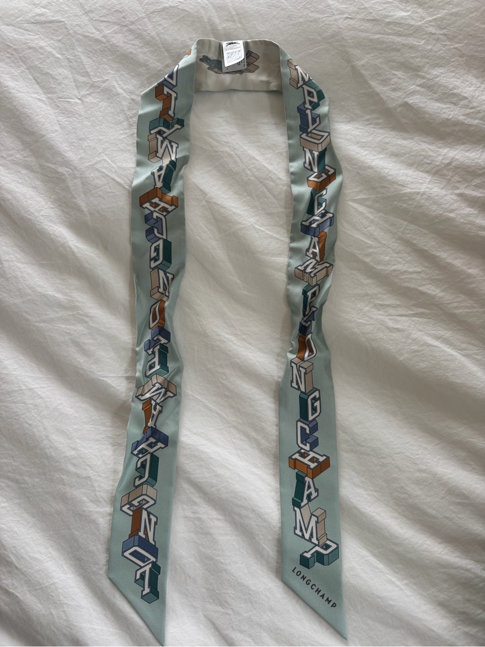Longchamp reversible silk twilly